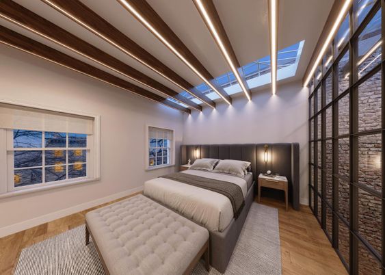 Bedroom, Interior, Wood Texture Flooring