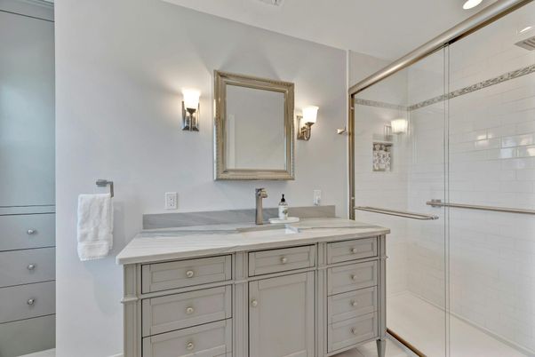 Bathroom, Dual Sink Vanities, Glass Shower, Interior