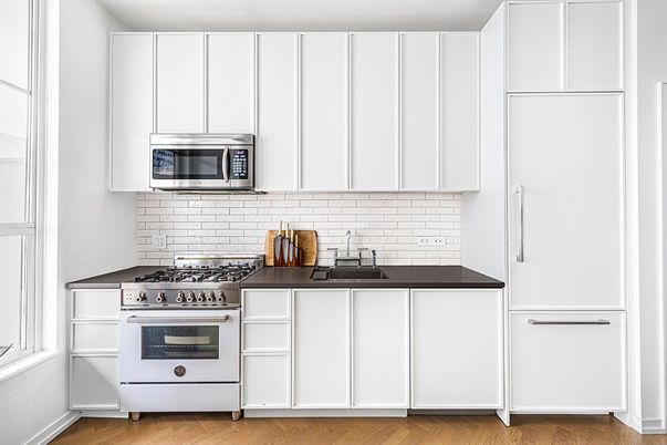 Interior, Kitchen, Stainless Steel Appliances, Wood Texture Flooring