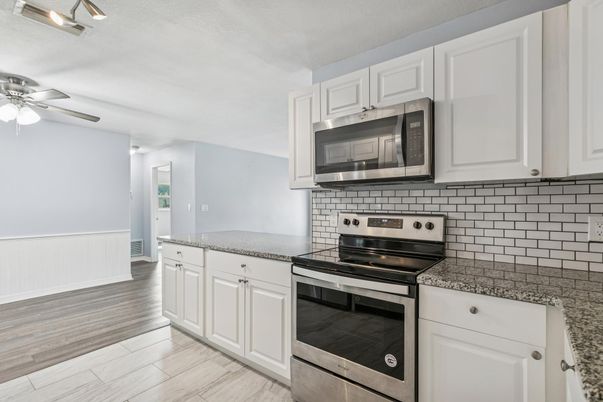 Interior, Kitchen, Stainless Steel Appliances, Wood Texture Flooring