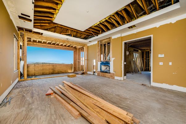 Empty room, Interior, Wooden Beams, Wood Texture Flooring