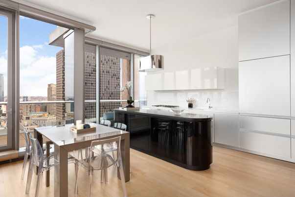 Dining room, Interior, Kitchen, Pendant Lights, Wood Texture Flooring