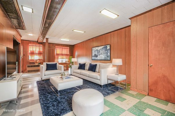 Interior, Living room, Recessed Lighting, Wooden Walls