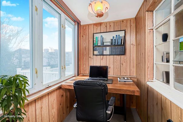 Home Office, Interior, Wooden Walls