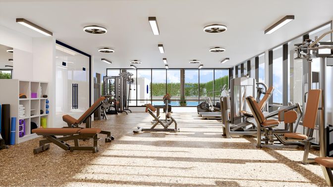Fitness Equipment, Gym, Interior