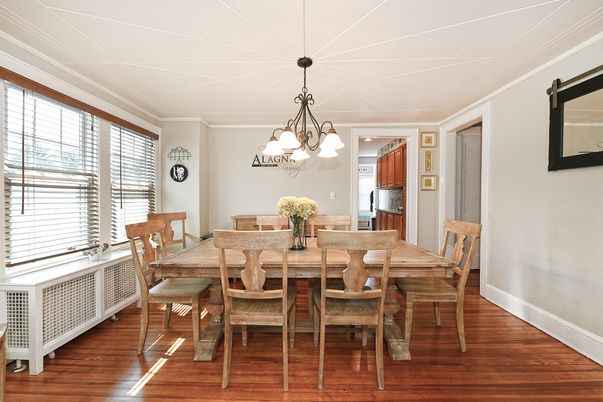 Chandelier, Dining room, Interior, Pendant Lights, Wood Texture Flooring