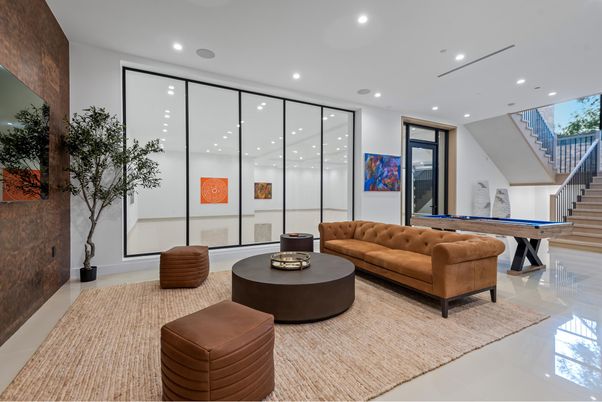 Billiard Table, Game Room, Interior, Recessed Lighting