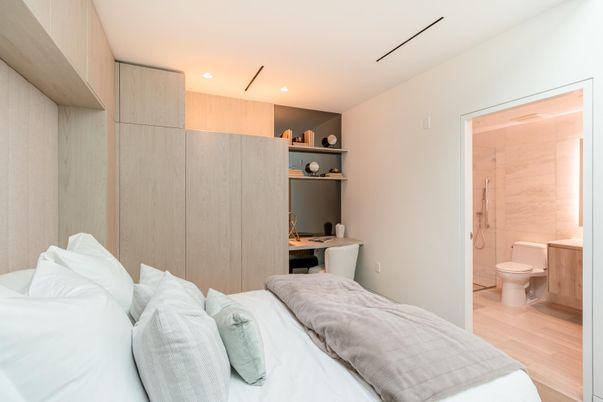 Bathroom, Bedroom, Interior, Recessed Lighting, Wood Texture Flooring
