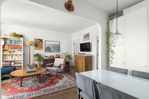 Dining room, Interior, Living room, Pendant Lights, Wood Texture Flooring