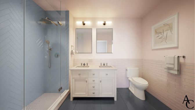Bathroom, Glass Shower, Interior