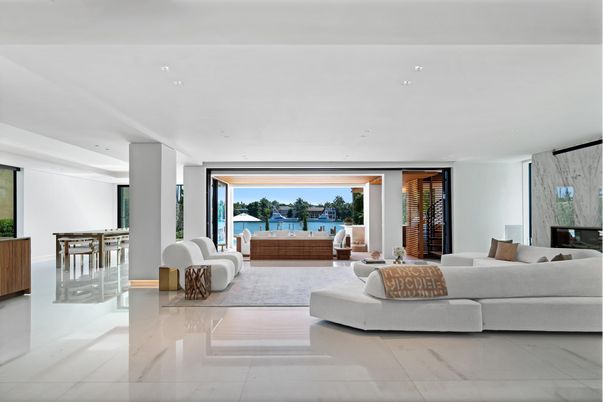 Fireplace, Interior, Living room, Marble, Marble Walls, Recessed Lighting
