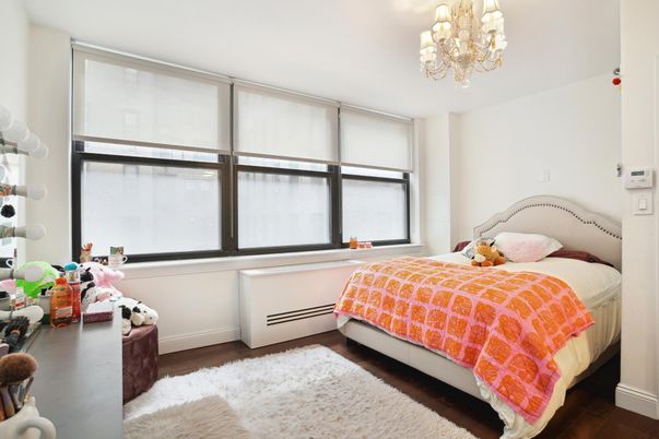 Bedroom, Chandelier, Interior, Wood Texture Flooring