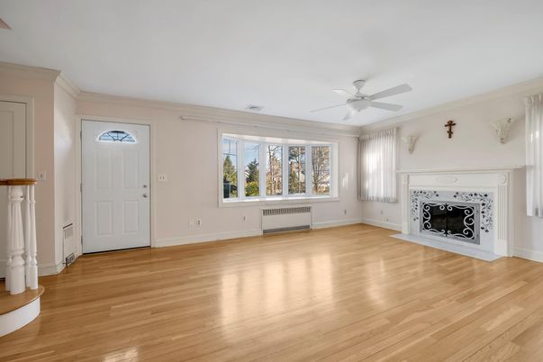 Empty room, Fireplace, Interior, Wood Texture Flooring