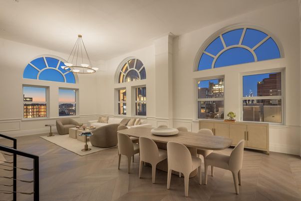 Dining room, Interior, Living room, Pendant Lights, Wood Texture Flooring