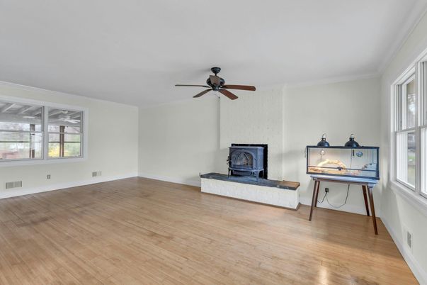 Empty room, Fireplace, Interior, Wood Texture Flooring