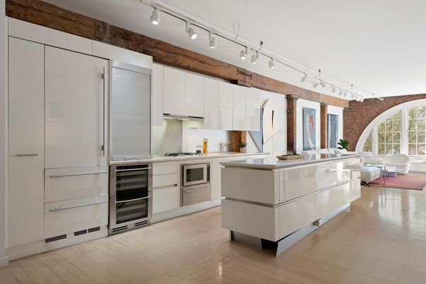 Interior, Kitchen, Stainless Steel Appliances, Wood Texture Flooring