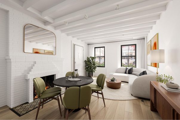 Fireplace, Interior, Living room, Stone Walls, Wood Texture Flooring