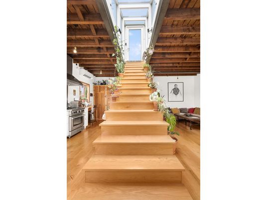 Interior, Kitchen, Pendant Lights, Stainless Steel Appliances, Wooden Beams, Wooden Ceilings, Wood Texture Flooring