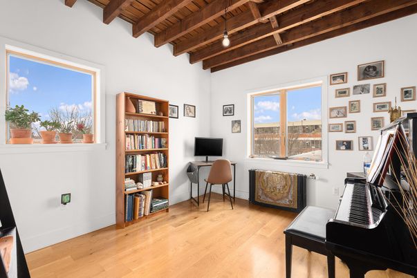 Home Office, Interior, Piano, Wooden Beams, Wooden Ceilings, Wood Texture Flooring