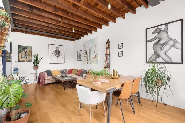 Dining room, Interior, Living room, Wooden Beams, Wooden Ceilings, Wood Texture Flooring