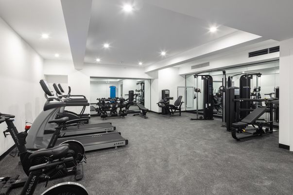 Fitness Equipment, Gym, Interior, Recessed Lighting