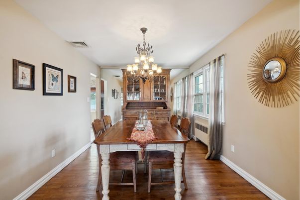 Chandelier, Dining room, Interior, Wood Texture Flooring