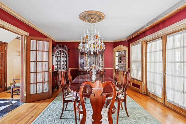 Chandelier, Dining room, Interior, Wood Texture Flooring