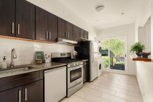 Interior, Kitchen, Recessed Lighting, Stainless Steel Appliances, Washer