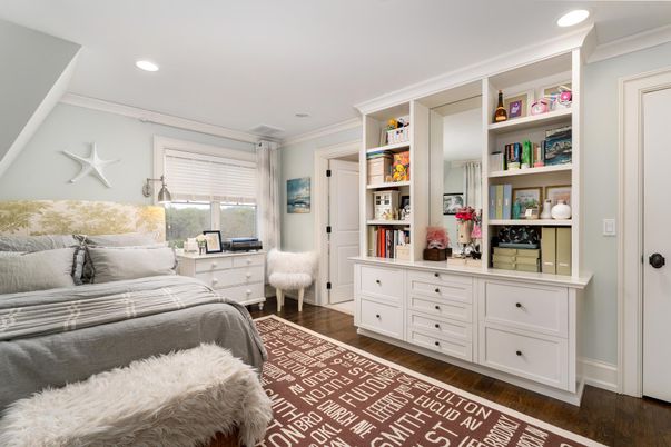 Bedroom, Home Office, Interior, Recessed Lighting, Wood Texture Flooring