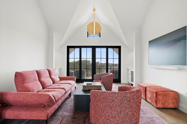 Interior, Living room, Pendant Lights, Wood Texture Flooring