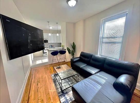 Interior, Kitchen, Living room, Pendant Lights, Wood Texture Flooring
