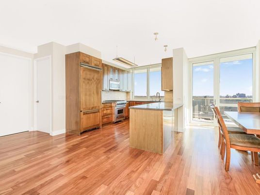 Dining room, Interior, Kitchen, Stainless Steel Appliances, Wood Texture Flooring