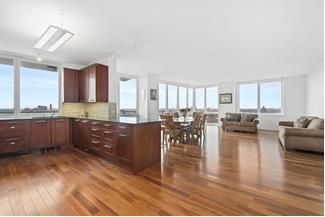 Dining room, Interior, Kitchen, Living room, Pendant Lights, Wood Texture Flooring
