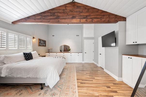 Bedroom, Interior, Wooden Beams, Wood Texture Flooring