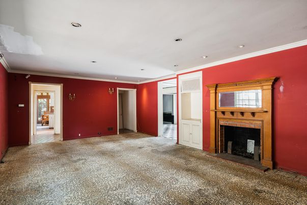 Empty room, Fireplace, Interior, Recessed Lighting