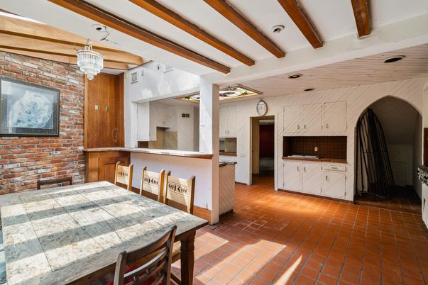 Chandelier, Interior, Pendant Lights, Stone Walls, Wooden Beams