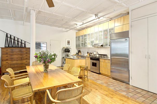 Dining room, Interior, Kitchen, Stainless Steel Appliances, Wood Texture Flooring