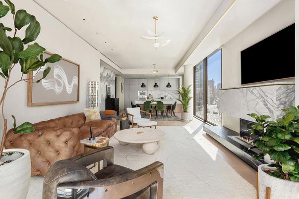 Dining room, Fireplace, Interior, Kitchen, Living room, Pendant Lights, Recessed Lighting