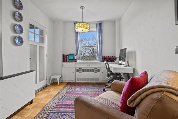 Home Office, Interior, Pendant Lights, Wood Texture Flooring