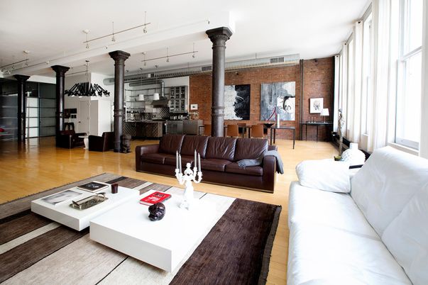 Interior, Living room, Pendant Lights, Stone Walls, Wood Texture Flooring