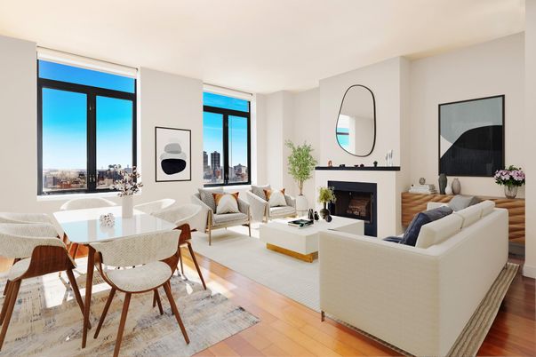 Dining room, Fireplace, Interior, Living room, Wood Texture Flooring