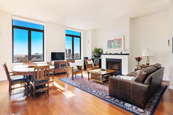 Dining room, Fireplace, Interior, Living room, Wood Texture Flooring