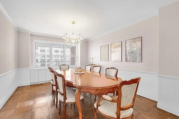 Chandelier, Dining room, Interior, Wood Texture Flooring