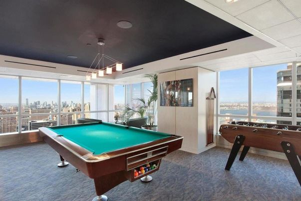 Billiard Table, Game Room, Interior, Pendant Lights, Water