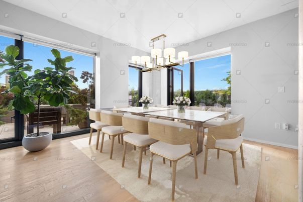 Chandelier, Dining room, Interior, Wood Texture Flooring