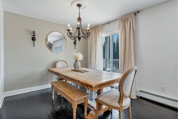 Chandelier, Dining room, Interior, Wood Texture Flooring