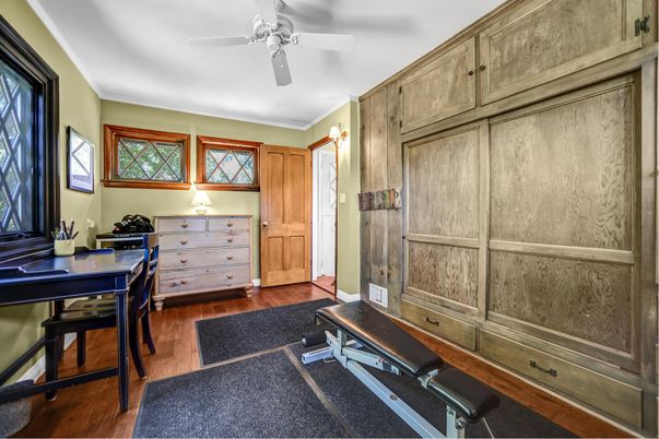 Fitness Equipment, Home Office, Interior, Wood Texture Flooring
