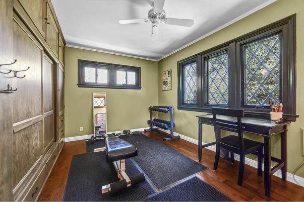 Fitness Equipment, Home Office, Interior, Wood Texture Flooring