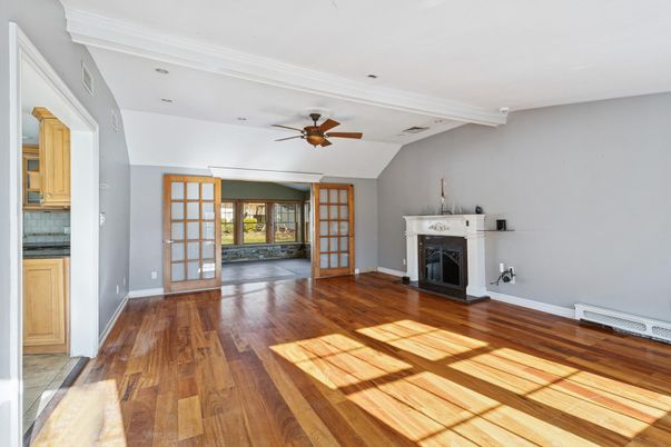 Empty room, Fireplace, Interior, Wood Texture Flooring