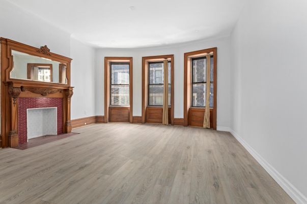 Empty room, Fireplace, Interior, Wood Texture Flooring